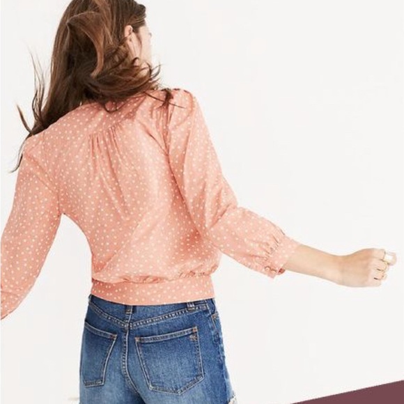 Madewell Star Scatter Antique Coral Wrap Blouse - Picture 4 of 6
